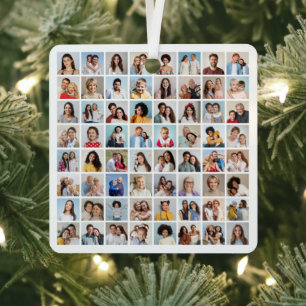 Erstellen Sie Ihre eigene 64-Foto-Collage Ornament Aus Metall