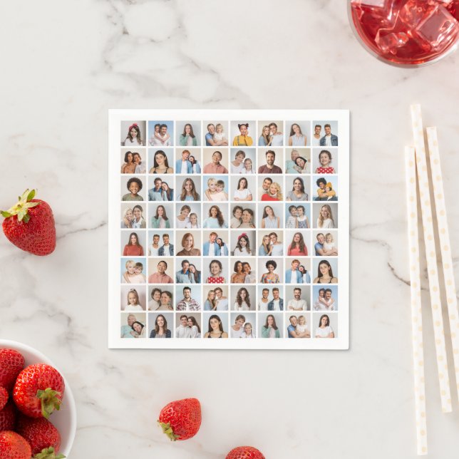 Erstellen Sie Ihre eigene 64-Foto-Collage Serviette (Beispiel)
