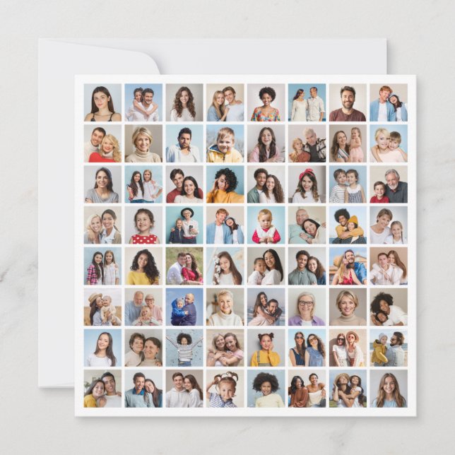 Erstellen Sie Ihre eigene 64 FotoCollage Einladung (Vorderseite)