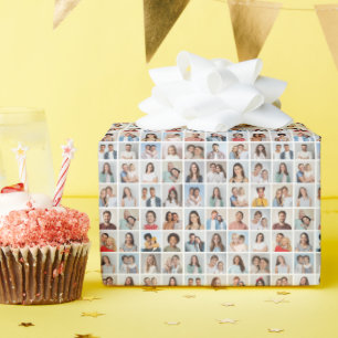 Erstellen Sie Ihre eigene 64 FotoCollage Geschenkpapier