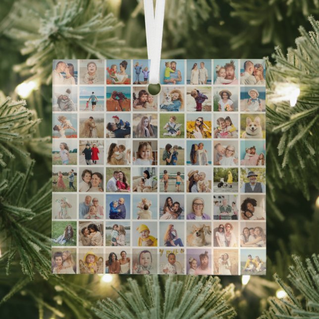 Erstellen Sie Ihre eigene 64 FotoCollage Ornament Aus Glas (Insitu)