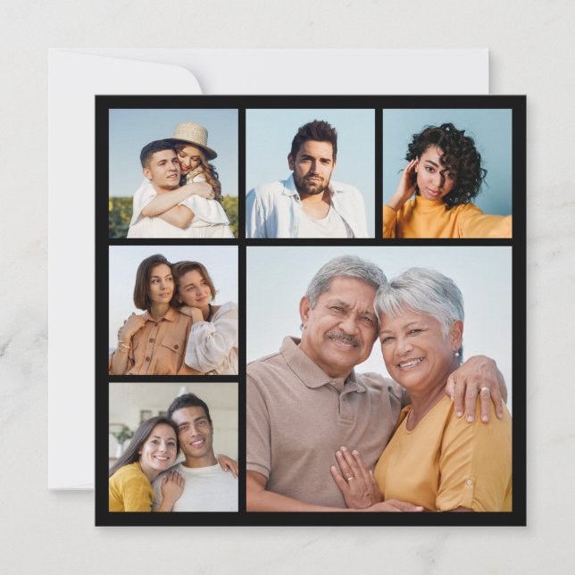 Erstellen Sie Ihre eigene 6-Bild-Collage bearbeitb Karte (Vorderseite)