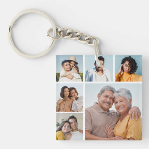 Erstellen Sie Ihre eigene 6-Bild-Collage bearbeitb Schlüsselanhänger