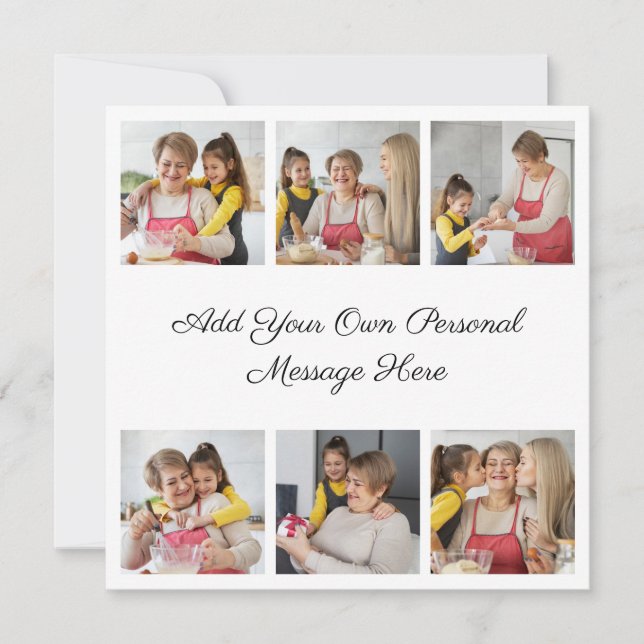 Erstellen Sie Ihre eigene 6-Foto-Collage Hinzufüge Karte (Vorderseite)