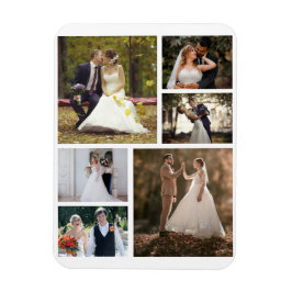 Erstellen Sie Ihre eigene 6-Foto-Hochzeitskollekti Magnet