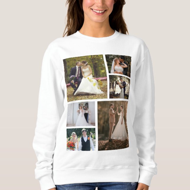 Erstellen Sie Ihre eigene 6-Foto-Hochzeitskollekti Sweatshirt (Vorderseite)