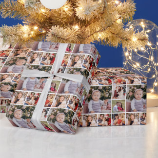 Erstellen Sie Ihre eigene 6 FotoCollage Geschenkpapier
