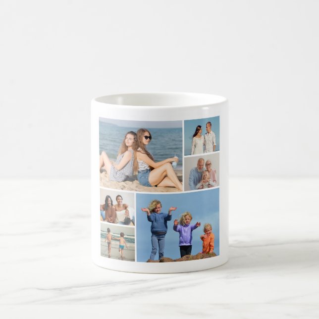 Erstellen Sie Ihre eigene 6 FotoCollage Kaffeetasse (Mittel)