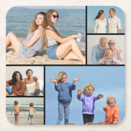 Erstellen Sie Ihre eigene 6 FotoCollage Rechteckiger Pappuntersetzer