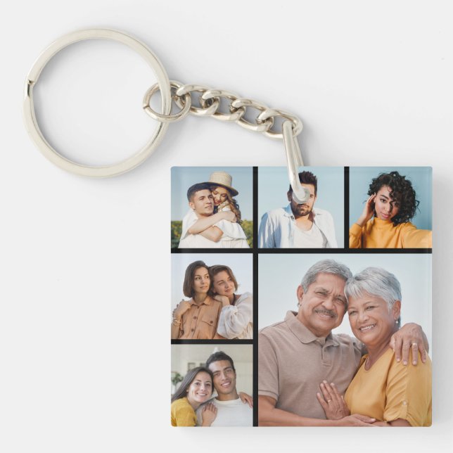 Erstellen Sie Ihre eigene 6 FotoCollage Schlüsselanhänger (Vorderseite)