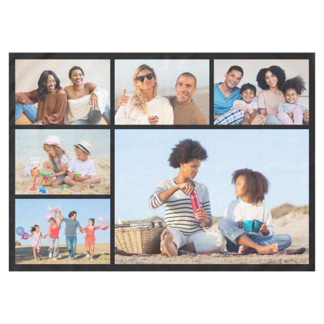 Erstellen Sie Ihre eigene 6 FotoCollage Tischdecke (Vorderseite (Horizontal))