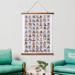 Erstellen Sie Ihre eigene 70 FotoCollage Wandteppich Mit Holzrahmen
