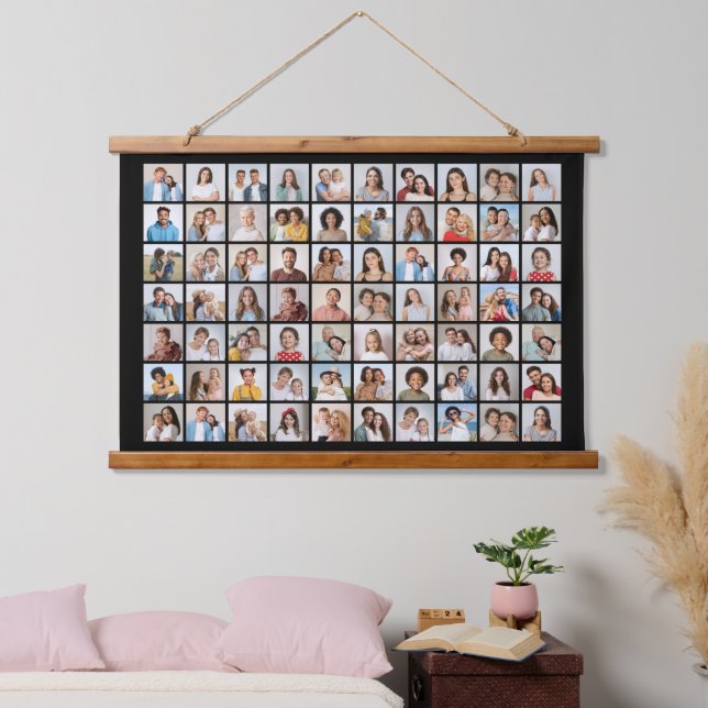 Erstellen Sie Ihre eigene 70 FotoCollage Wandteppich Mit Holzrahmen (Schlafzimmer)