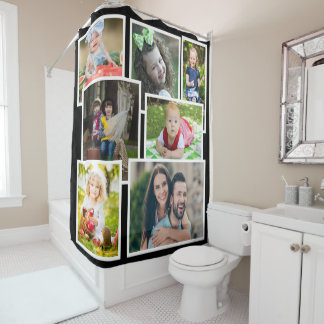 Erstellen Sie Ihre eigene 7 Familienfoto-Collage S Duschvorhang