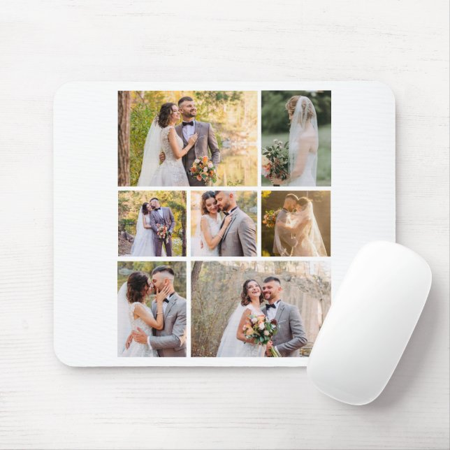 Erstellen Sie Ihre eigene 7-Foto-Hochzeitskollekti Mousepad (Mit Mouse)