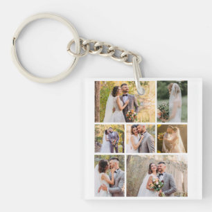 Erstellen Sie Ihre eigene 7-Foto-Hochzeitskollekti Schlüsselanhänger