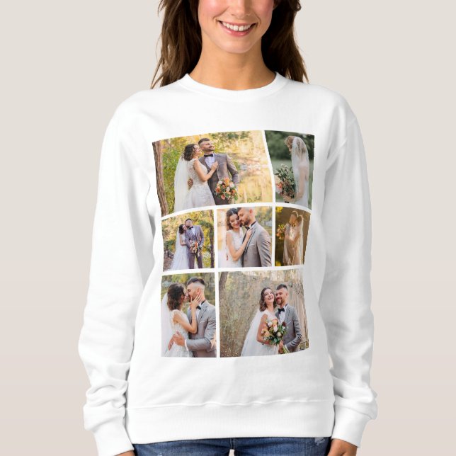 Erstellen Sie Ihre eigene 7-Foto-Hochzeitskollekti Sweatshirt (Vorderseite)