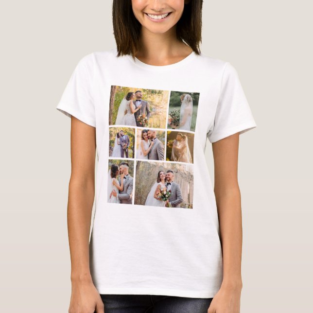 Erstellen Sie Ihre eigene 7-Foto-Hochzeitskollekti T-Shirt (Vorderseite)