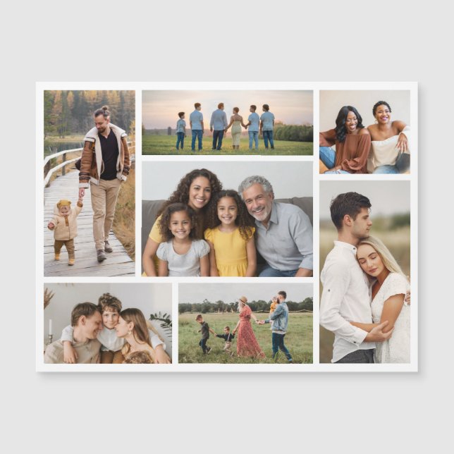 Erstellen Sie Ihre eigene 7 FotoCollage Magnetkarte (Vorderseite)