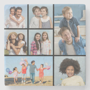 Erstellen Sie Ihre eigene 7 FotoCollage Steinuntersetzer