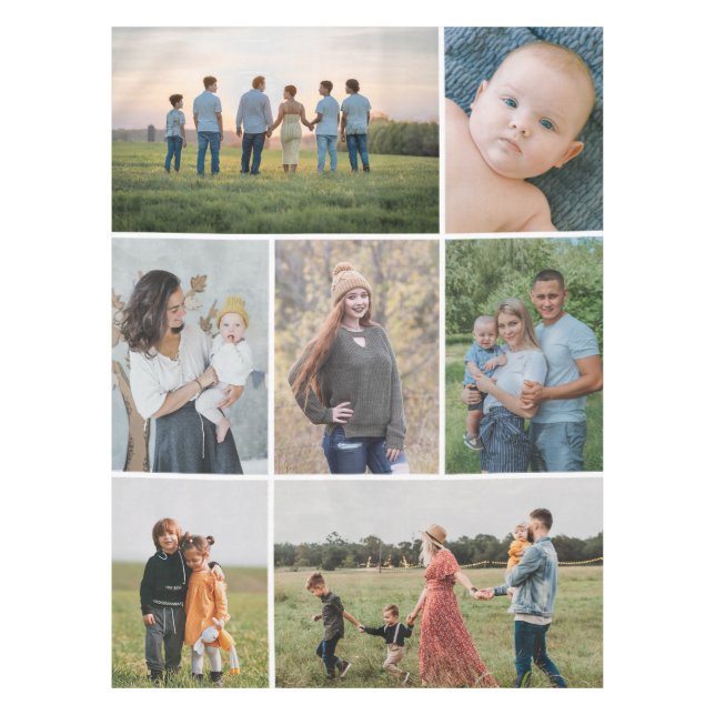 Erstellen Sie Ihre eigene 7 FotoCollage Tischdecke (Vorderseite)