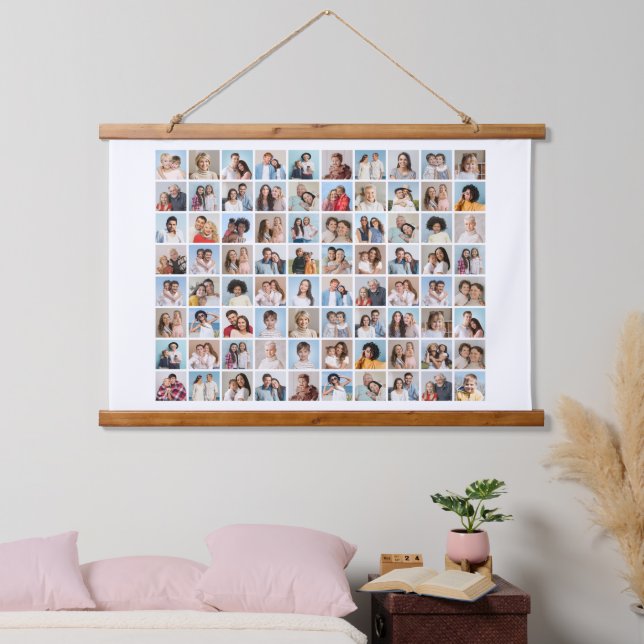 Erstellen Sie Ihre eigene 80-FotoCollage Wandteppich Mit Holzrahmen (Schlafzimmer)