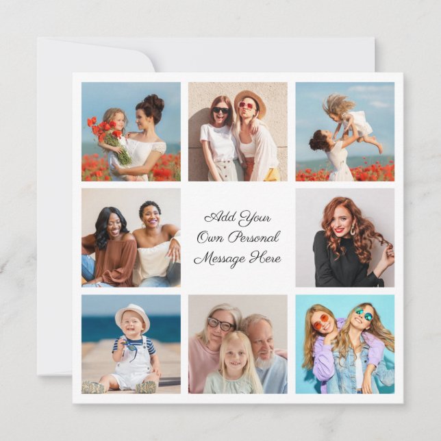 Erstellen Sie Ihre eigene 8-Foto-Collage Hinzufüge Mitteilungskarte (Vorderseite)