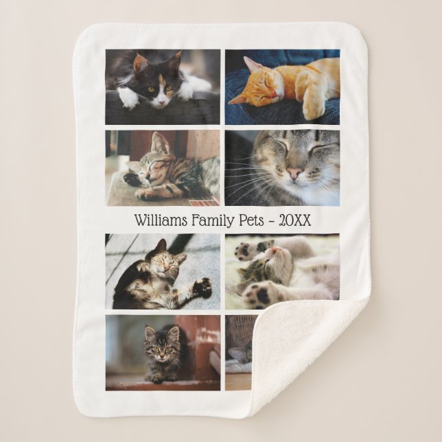 Erstellen Sie Ihre eigene 8-Foto-Collage mit Name  Sherpadecke (Vorderseite)