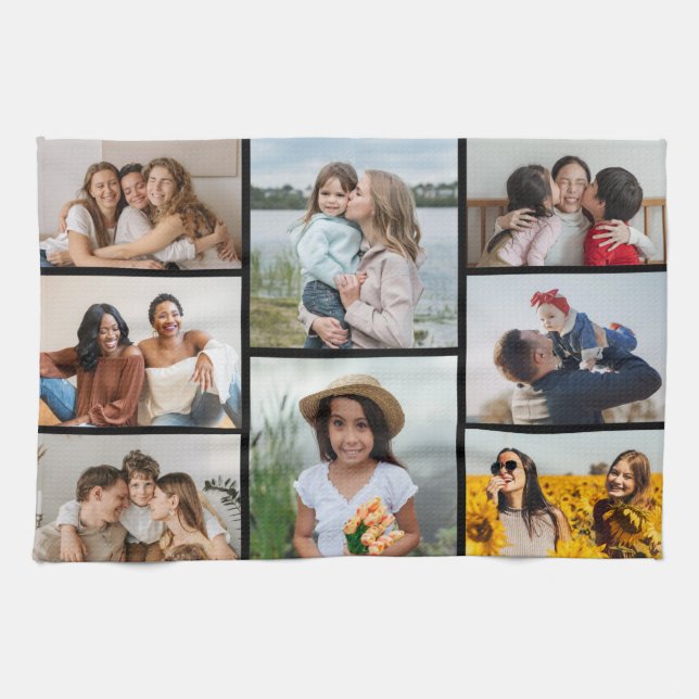 Erstellen Sie Ihre eigene 8 FotoCollage Geschirrtuch (Horizontal)