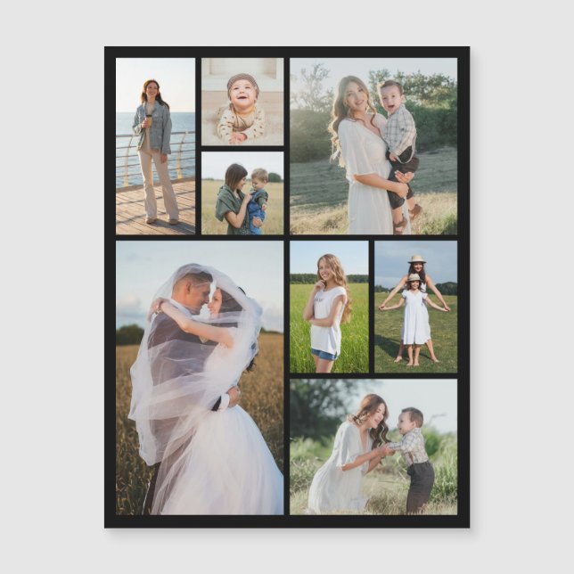 Erstellen Sie Ihre eigene 8 Fotocollage Magnetkart Magnetkarte (Vorderseite)
