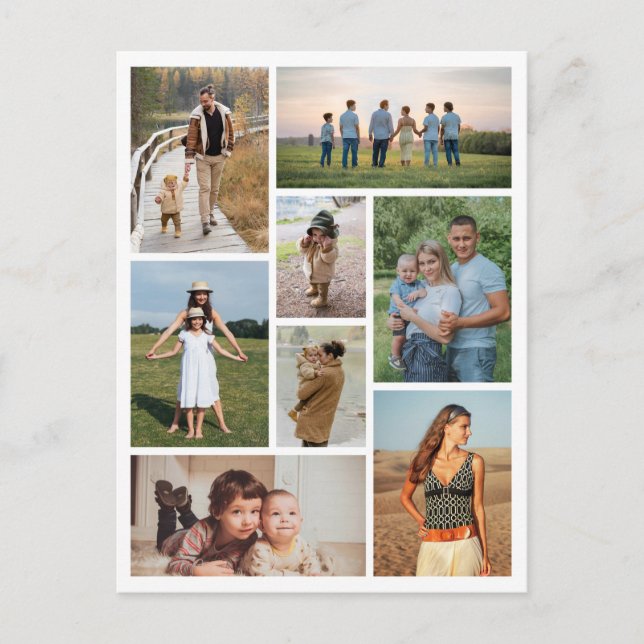 Erstellen Sie Ihre eigene 8 FotoCollage Postkarte (Vorderseite)