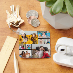 Erstellen Sie Ihre eigene 8 FotoCollage Schlüsselanhänger