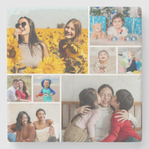 Erstellen Sie Ihre eigene 8 FotoCollage Steinuntersetzer