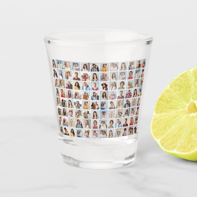 Erstellen Sie Ihre eigene 96-FotoCollage Schnapsglas (Vorderseite)