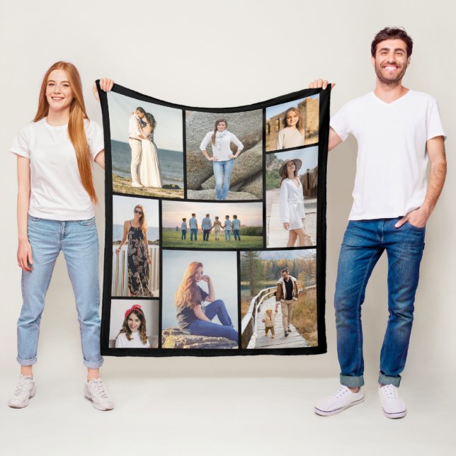 Erstellen Sie Ihre eigene 9-Foto-Collage Fleecedecke (Beispiel)