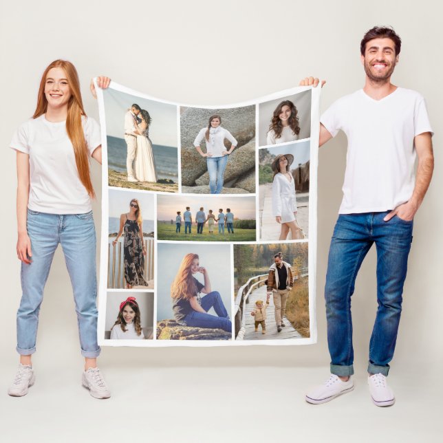 Erstellen Sie Ihre eigene 9-Foto-Collage Fleecedecke (Beispiel)