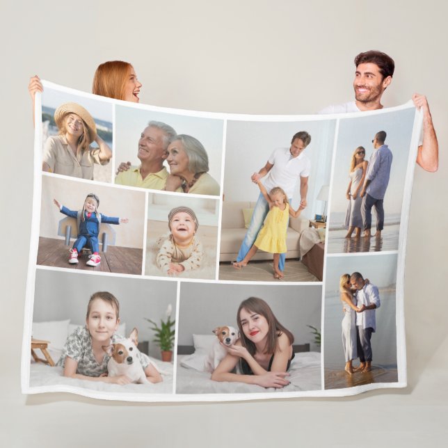 Erstellen Sie Ihre eigene 9 FotoCollage Fleecedecke (Beispiel)