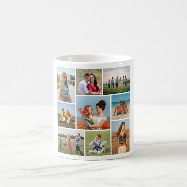Erstellen Sie Ihre eigene 9 FotoCollage Kaffeetasse (Mittel)