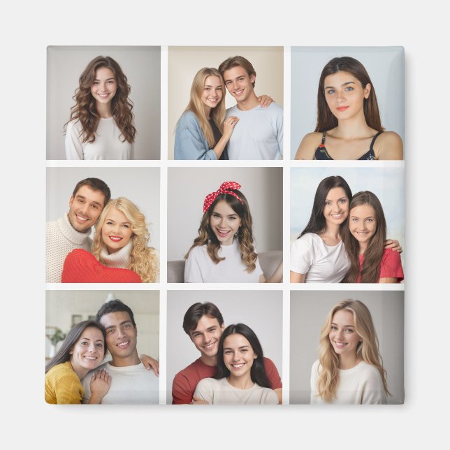 Erstellen Sie Ihre eigene 9 FotoCollage Magnet (Vorne)