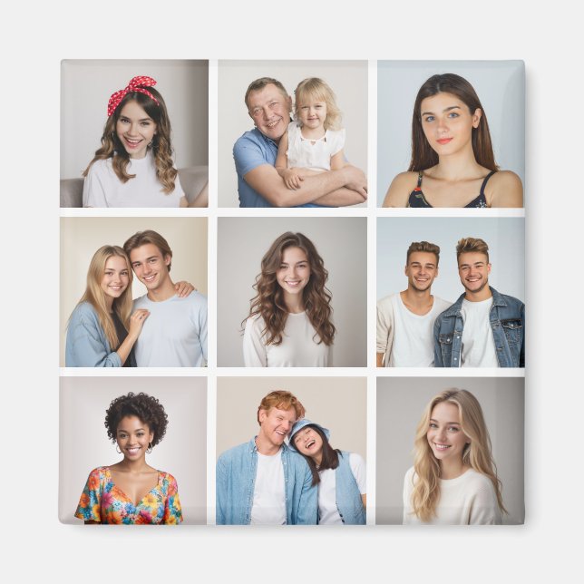 Erstellen Sie Ihre eigene 9 FotoCollage Magnet (Vorne)