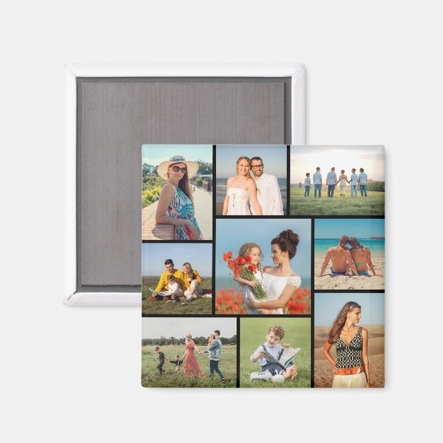 Erstellen Sie Ihre eigene 9 FotoCollage Magnet (Vorderseite/Rückseite)