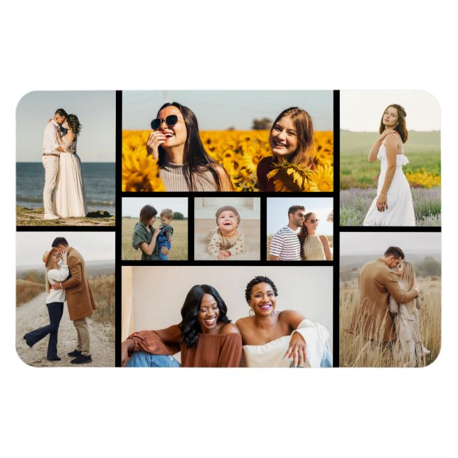 Erstellen Sie Ihre eigene 9 FotoCollage Magnet (Horizontal)