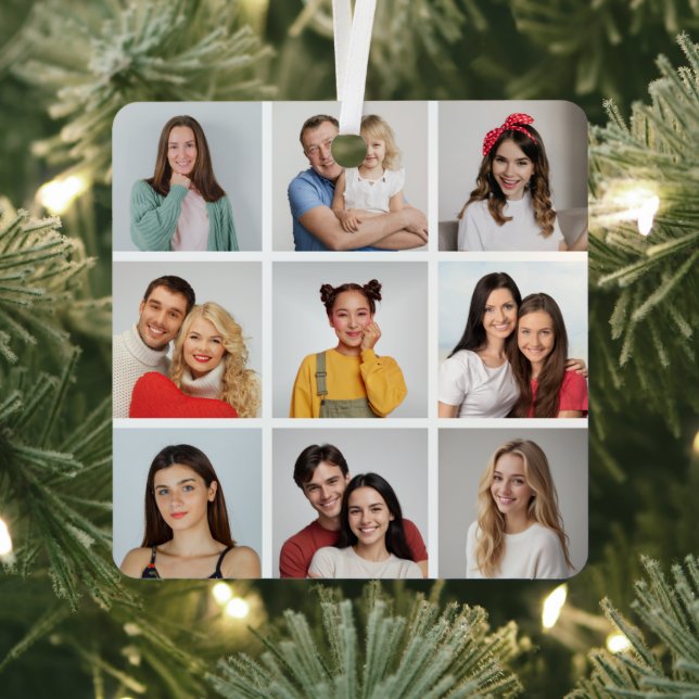 Erstellen Sie Ihre eigene 9 FotoCollage Ornament Aus Metall (InSitu)