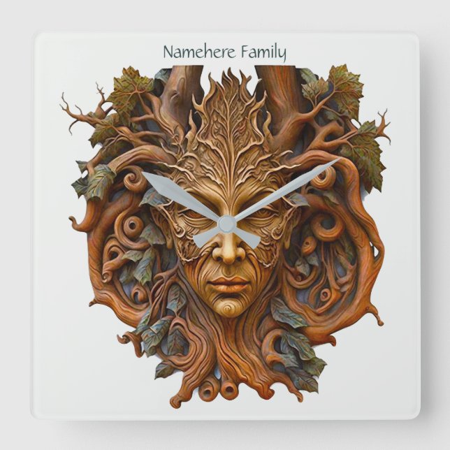 Erstellen Sie Ihre eigene Ahorntrocknung Quadratische Wanduhr (Vorderseite)