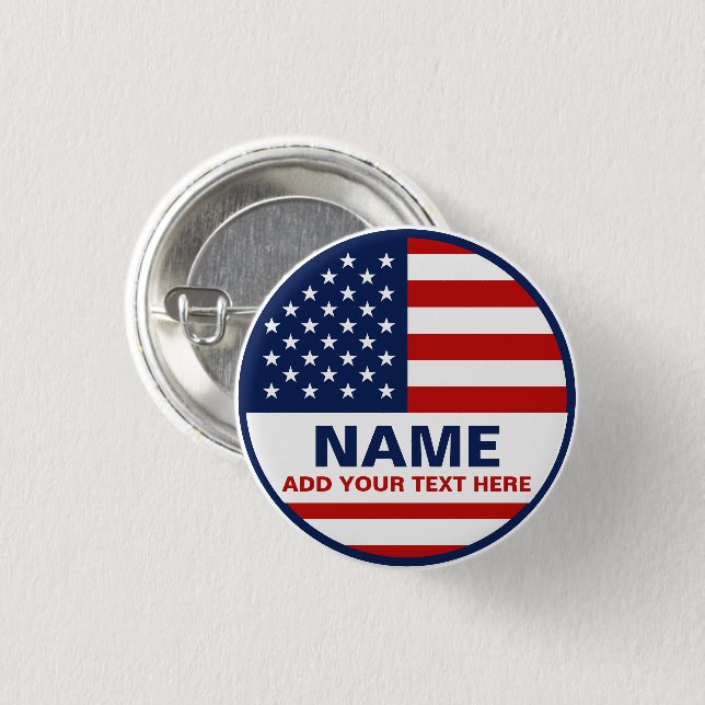 Erstellen Sie Ihre eigene amerikanische Flaggenwah Button (Vorne & Hinten)