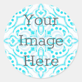 Erstellen Sie Ihre eigene Aquamarine blaue Wasserf Runder Aufkleber