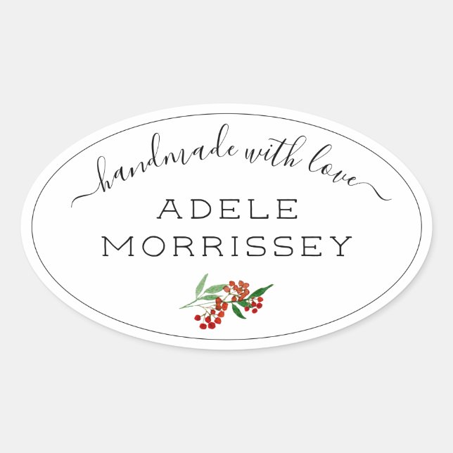 Erstellen Sie Ihre eigene Aquarellblume mit Liebe Ovaler Aufkleber (Vorderseite)