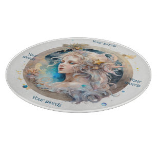 Erstellen Sie Ihre eigene Aquarellwand Virgo Glass Schneidebrett