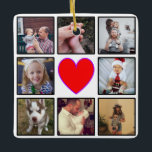 Erstellen Sie Ihre eigene benutzerdefinierte FotoC Keramikornament<br><div class="desc">Erstellen Sie Ihre eigene personalisierte 8-Foto-Collage Dekoration mit Ihren individuellen Bildern. Fügen Sie Ihren Favoriten, Designs, Fotos oder Kunstwerke, um etwas ganz Einzigartiges zu schaffen. Um diese Designvorlage zu bearbeiten, laden Sie einfach Ihr eigenes Bild wie oben gezeigt hoch. Sie können die Bildränder und das Herz der Liebe entfernen, wenn...</div>