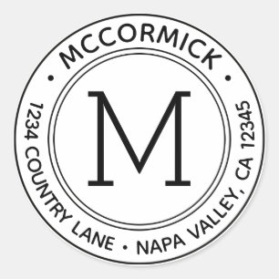 Erstellen Sie Ihre eigene benutzerdefinierte Monog Runder Aufkleber